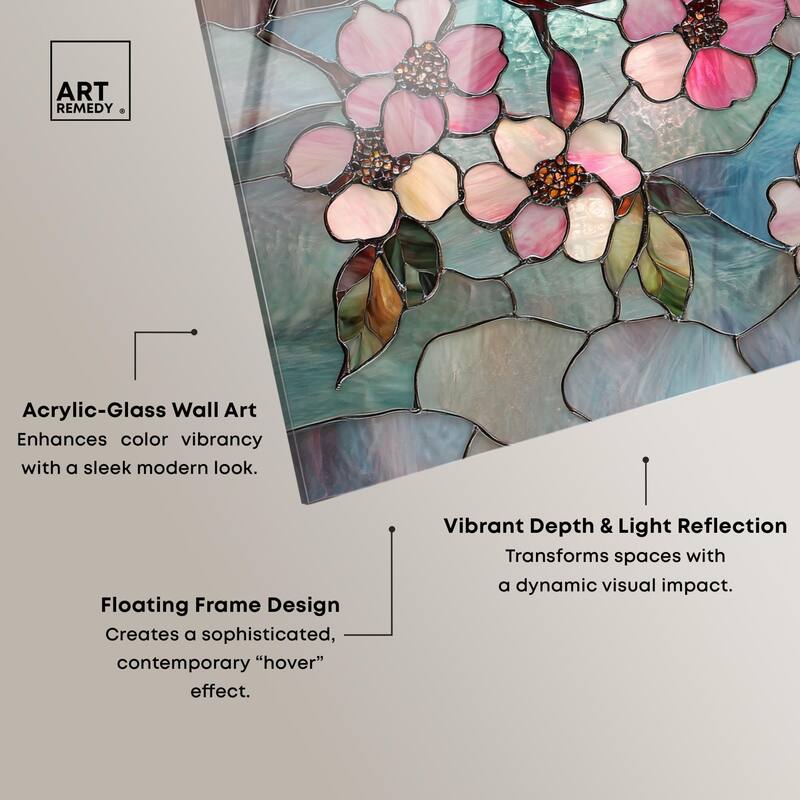 Shimmering Spring Blossoms II Acrylic by Art Remedy, Ready to Hang
