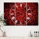 preview thumbnail 1 of 4, Designart 'Winter Red Rose' Cottage 3 Panels Large Wall CLock - 36 in. wide x 28 in. high - 3 panels