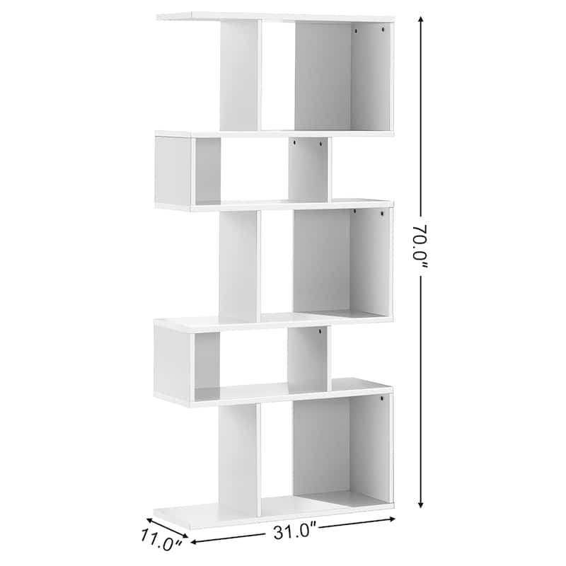 5 Cubes Corner Storage Bookshelf Freestanding Ladder Bookcase