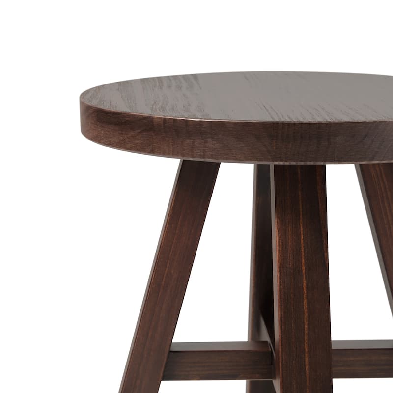 Walker Edison Modern Farmhouse Circle Solid Wood Side Table