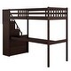 preview thumbnail 10 of 8, Wood Twin Size Loft Bed with Staircase, Built-in Desk & Safety Guardrails