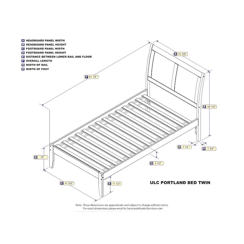 King Platform Bed Walnut Finish - Modern Sleigh Style Bed Frame with Open Footboard