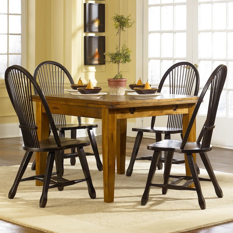 Treasures Rustic Oak 5-piece Sheaf Back Retractable Dinette Set - Oak