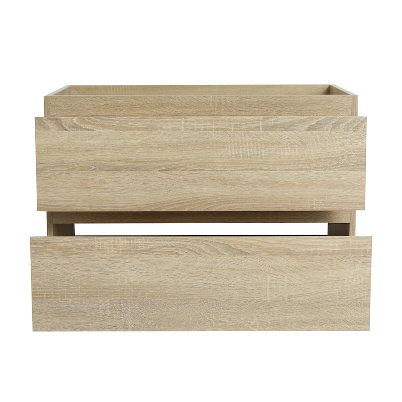 30 Inch Wall-Mounted Bathroom Vanity Base without Sink, Bathroom Cabinet with Soft-Close Drawers