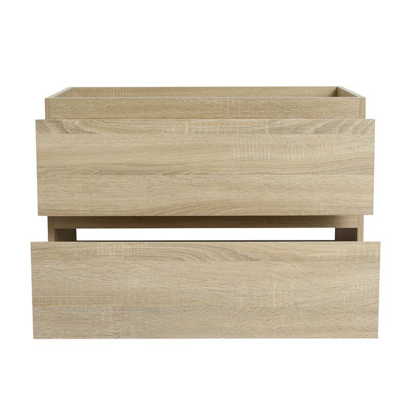 Vanity with Thick Edge Resin Sink, Soft-Close Drawers, Water-Resistant Melamine Surface (Sink and Cabinet Only)