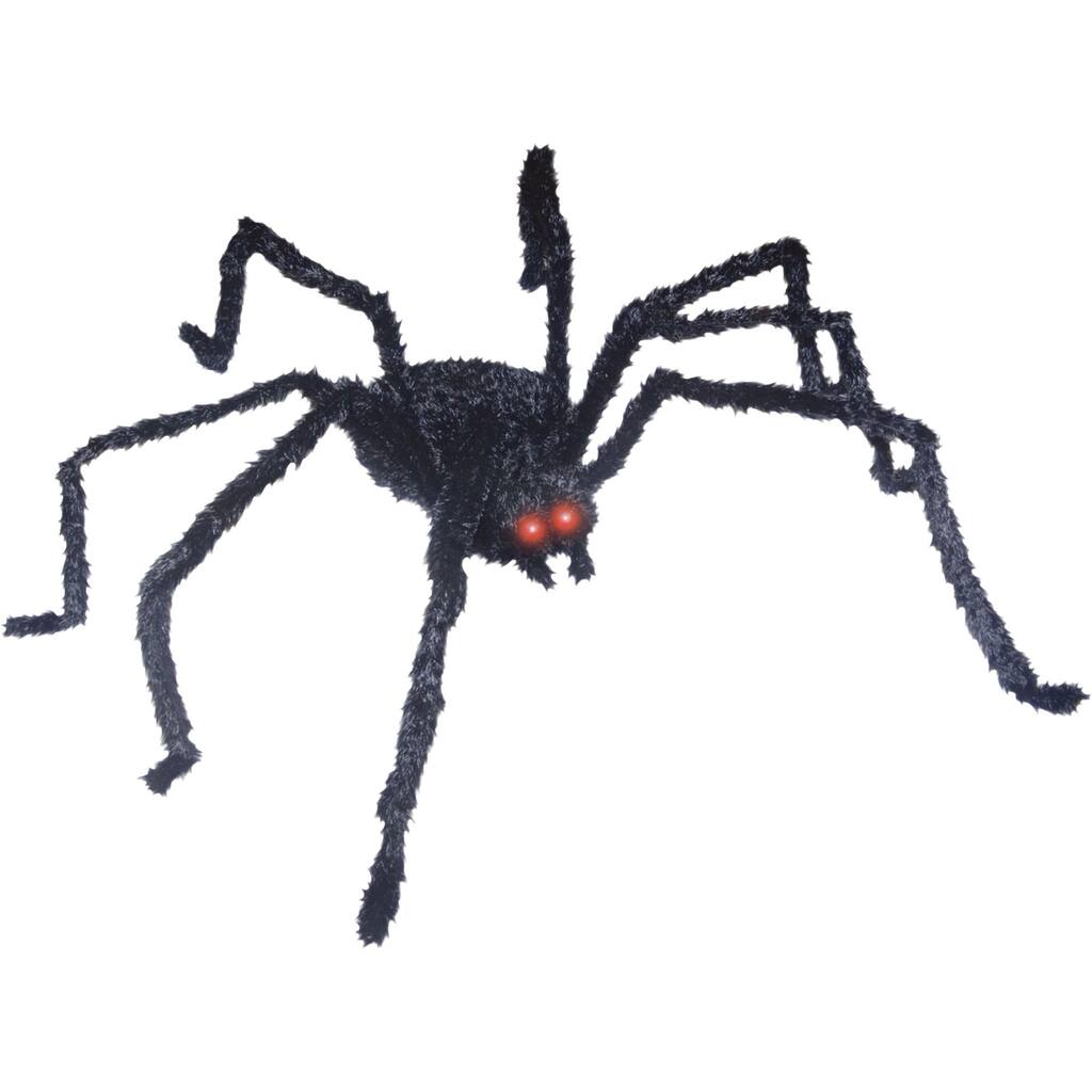 60" Black Light Up Spider Long Hair Halloween Prop