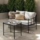preview thumbnail 30 of 37, Mopio Odelia Patio Furniture, Outdoor Sectional Conversation Set Black & Gold Loveseat Only