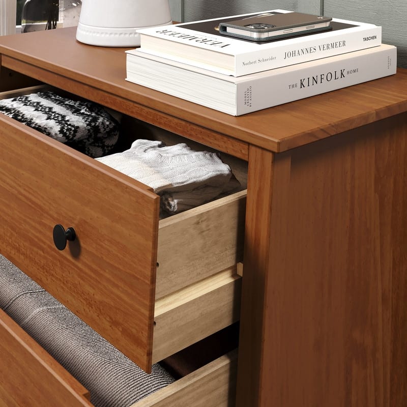 Jela Solid Wood 3 Drawer Dresser - Caramel
