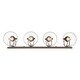 preview thumbnail 3 of 1, Yep by Golden Lighting Hines 4-light Vanity in Rubbed Bronze and Seeded Glass
