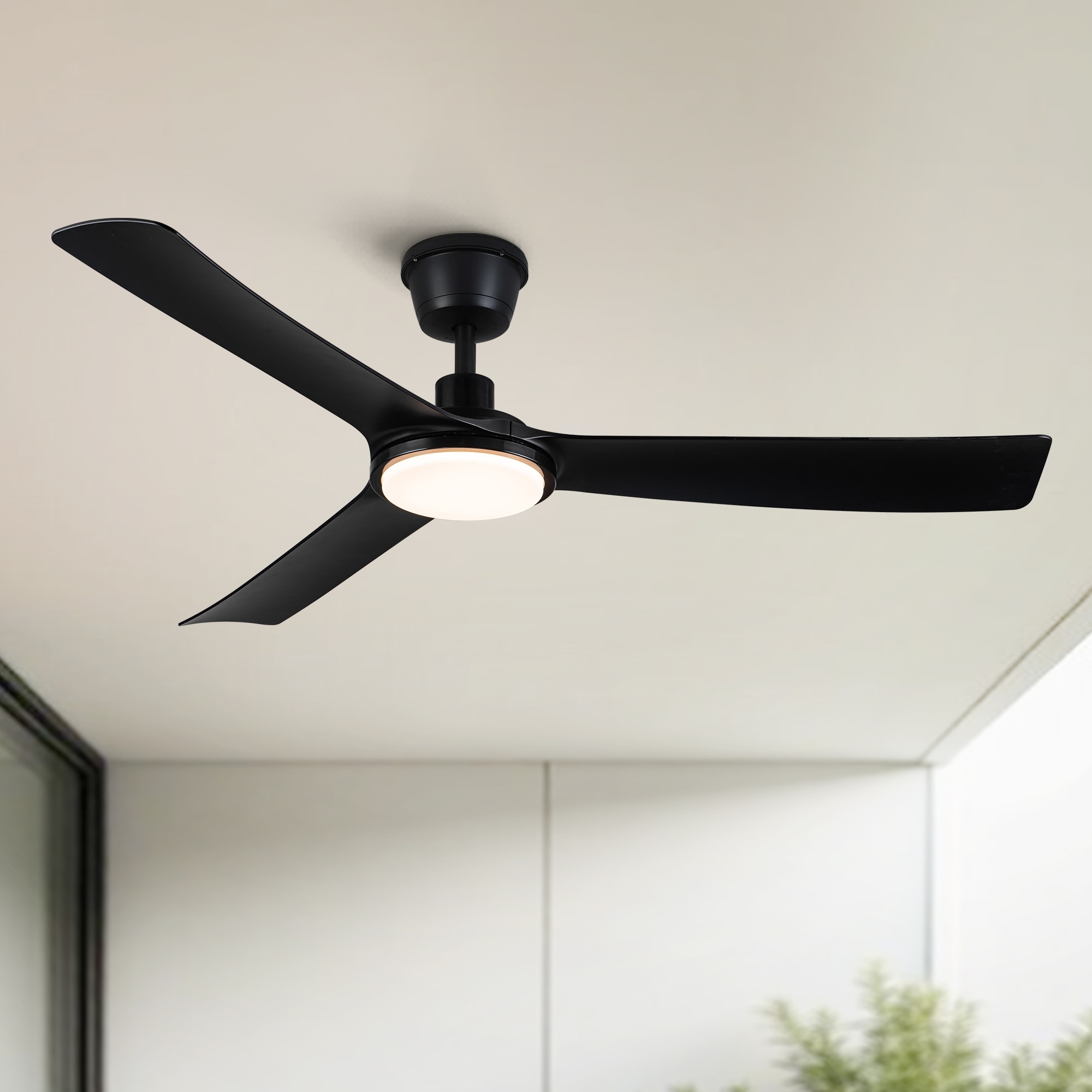 56 inch All-Weather Outdoor Waterproof Modern Black Ceiling Fan