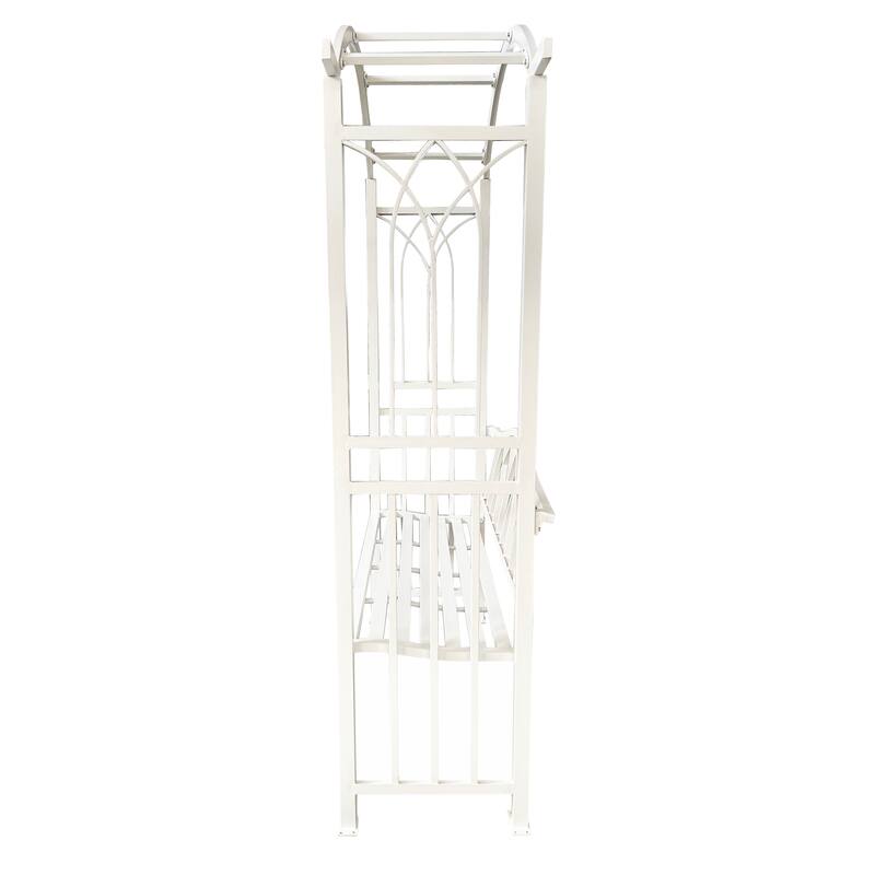 Aluminum Garden Arch with 2-Seater Bench - N/A