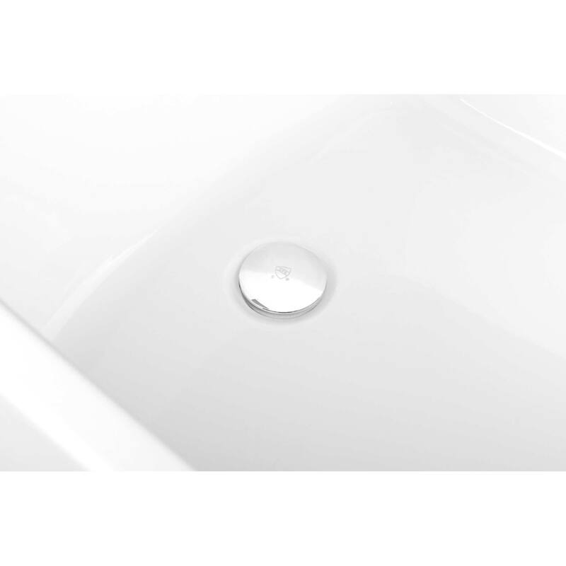 Peter Soaking Single Slipper Rectangular Bathtub in Glossy White