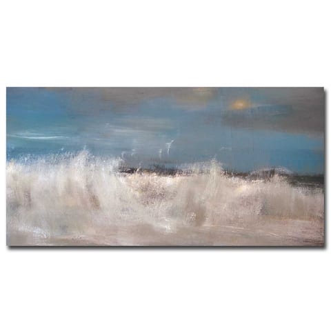 Wild Sea by Caroline Gold Gallery Wrapped Canvas Giclee Art (18 in x 36 in)