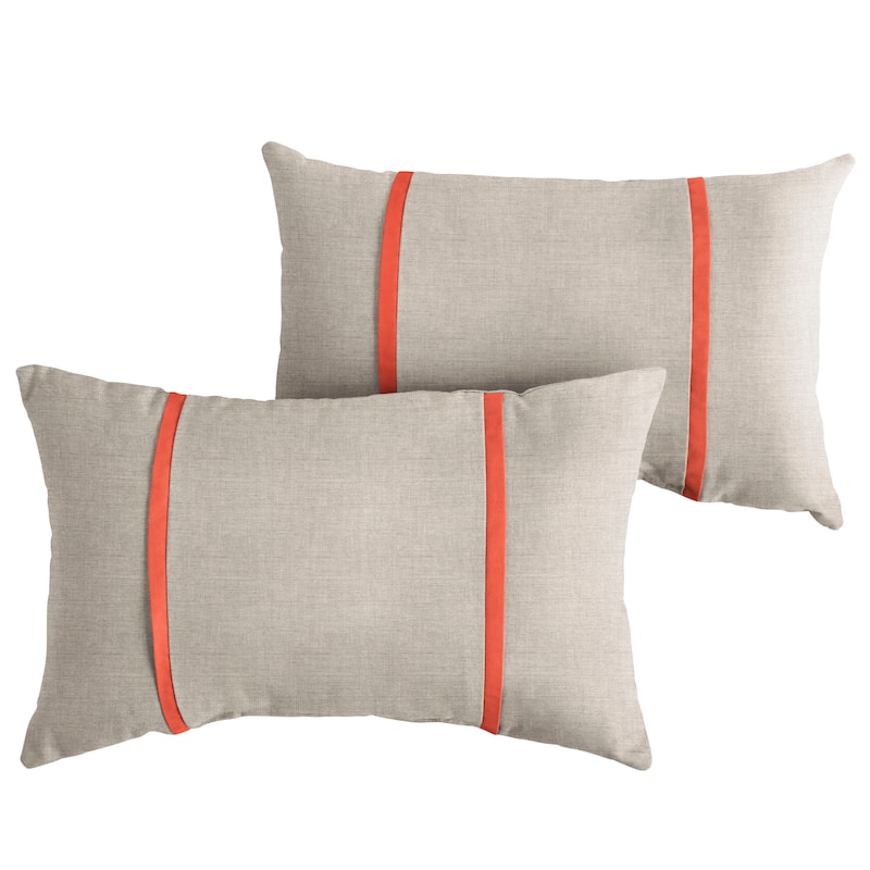 Sorra Home Sunbrella Outdoor Double Petite Flange Pillow Set of 2