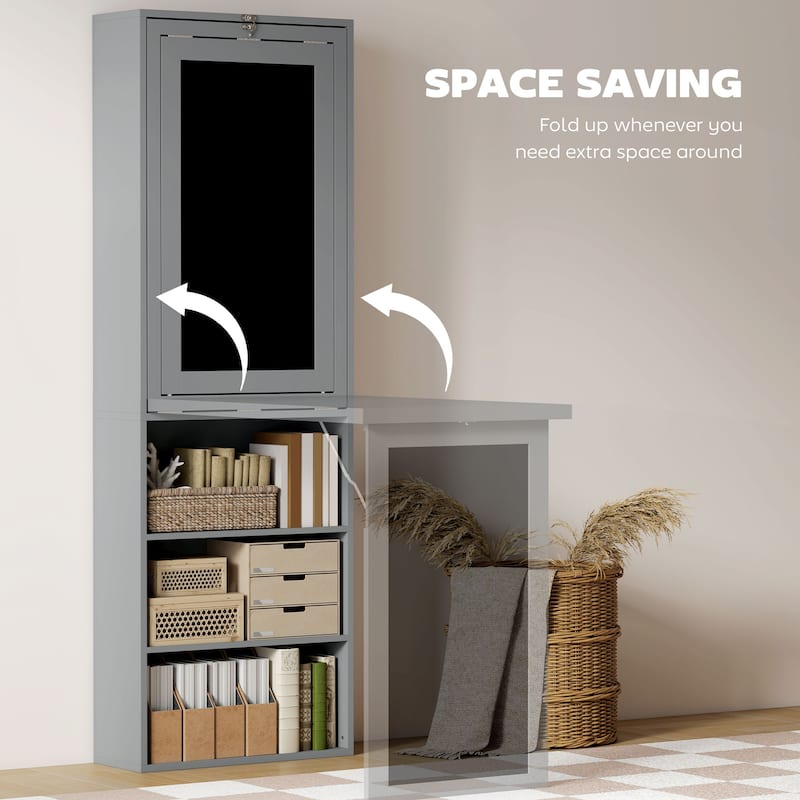 Fold-out Convertible Office Desk, Wall Mount Computer Desk