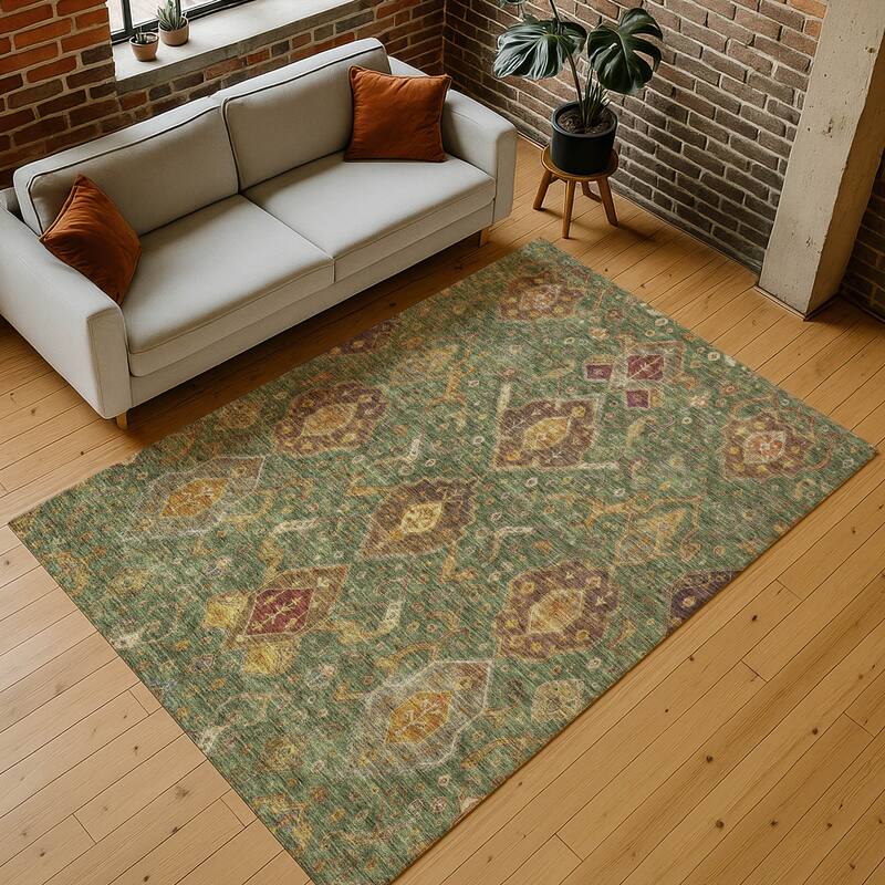 Machine Washable Indoor/ Outdoor Traditional Venetian Chantille Rug