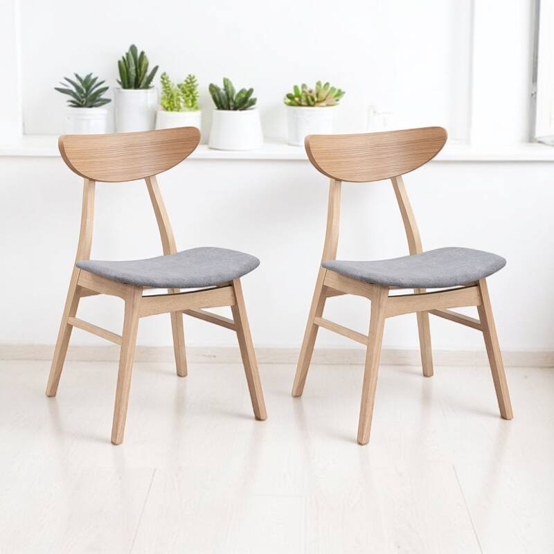 5-Piece Square Dining Table Set for 4, Solid Wood Legs, Upholstered Chairs, Modern Space-Saving Kitchen Furniture, Easy Assembly