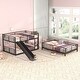 preview thumbnail 2 of 7, Multi-functional Full Size Metal Bunk Bed with Ladders and Slide, Divided into One Platform and Loft Bed