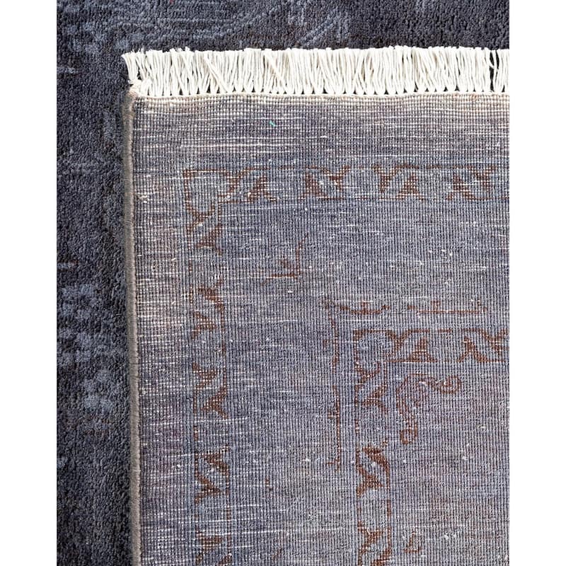 Overton Hand Knotted Wool Vintage Inspired Modern Contemporary Overdyed Purple Area Rug - 9' 1" x 12' 3"