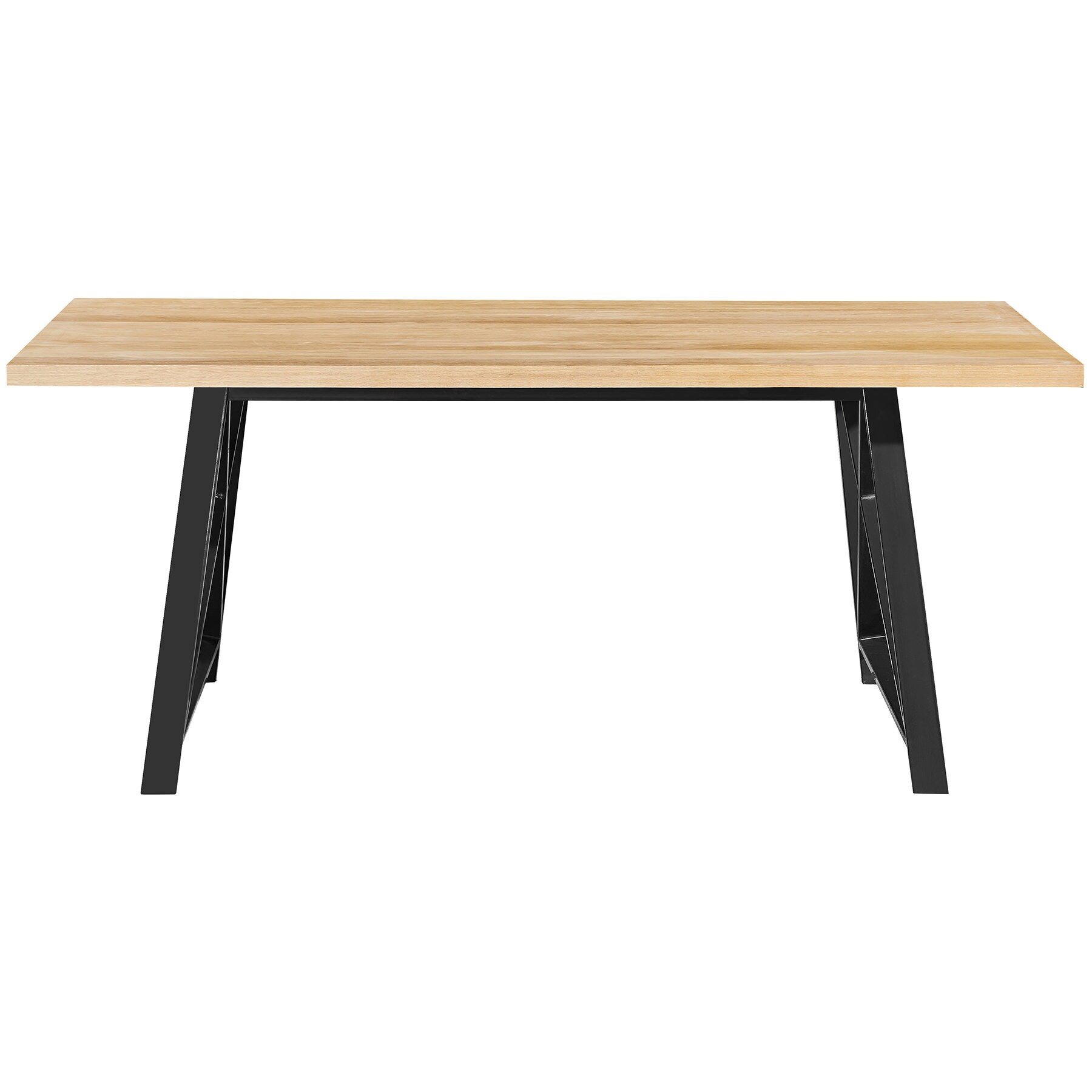2xhome Table Only Natural Light Brown Wood Modern Table Steel Frame Metal Dining Table 71 Rectangle Gray Retro Vintage On Sale Overstock 13943608