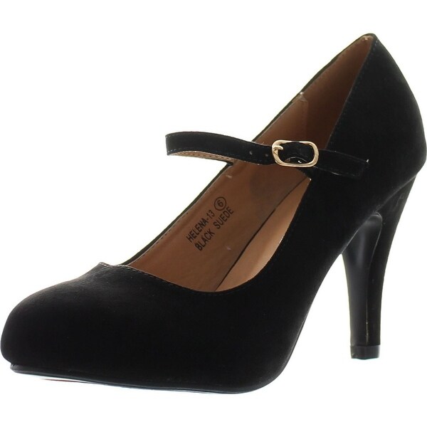 black low heel mary jane shoes