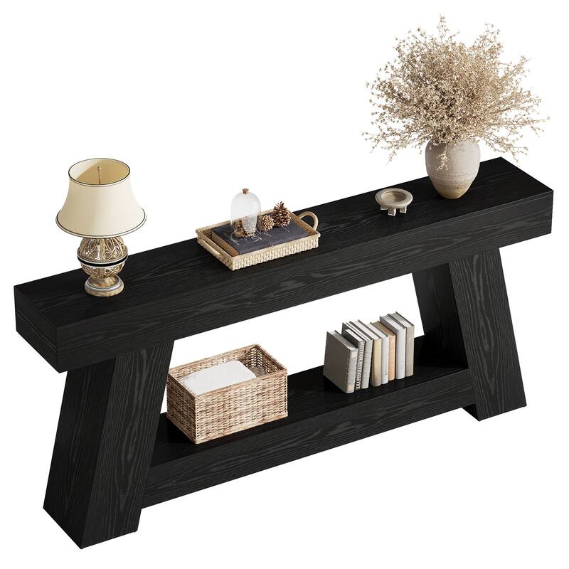 70.9-Inch Farmhouse Console Table, Wooden Sofa Table for Living Room