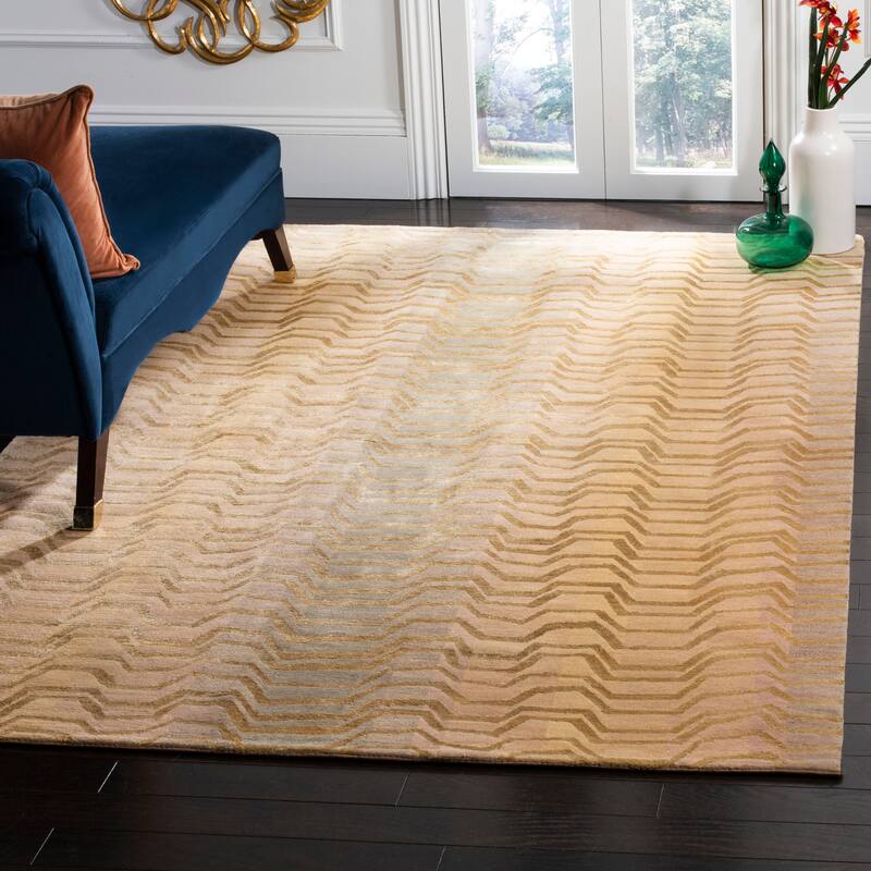 SAFAVIEH Couture Hand-knotted Marjeta Modern Wool Rug - 6' x 9' - Grey - Rectangle