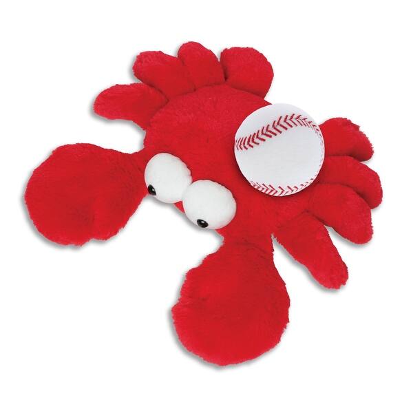 slide 2 of 6, DolliBu Googly Eyes Red Crab Large Stuffed Animal with Baseball Plush - 14 inches