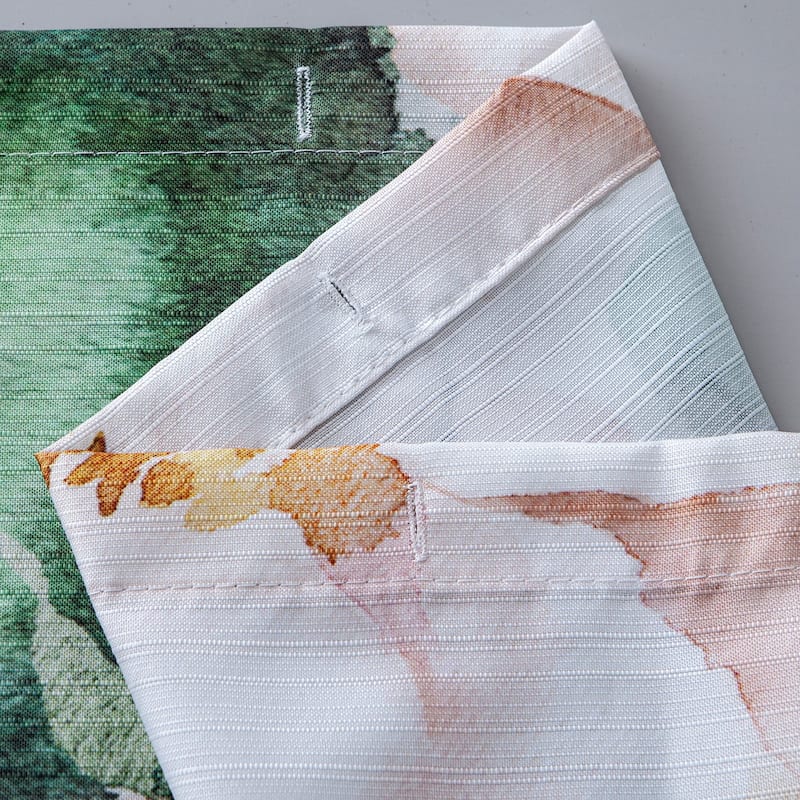 Dainty Home Florals 3D Textured Fabric Shower Curtain with 12 Metal Rollerball Hooks, 70" x 72"