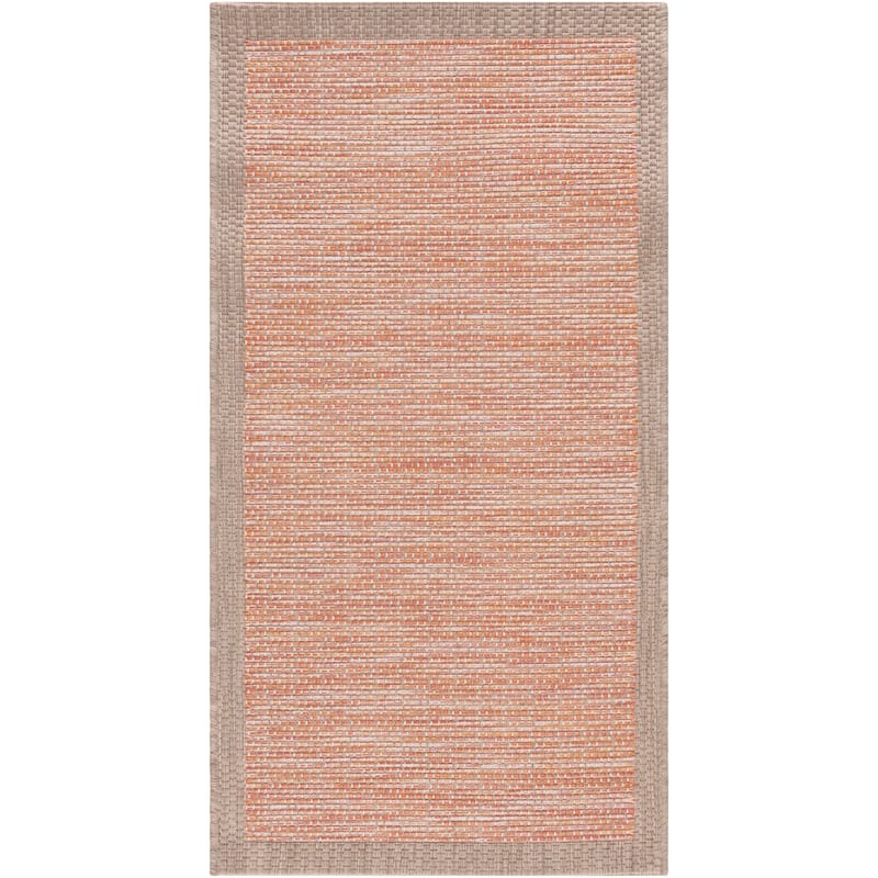 Cammie Solid Bordered Outdoor Area Rug
