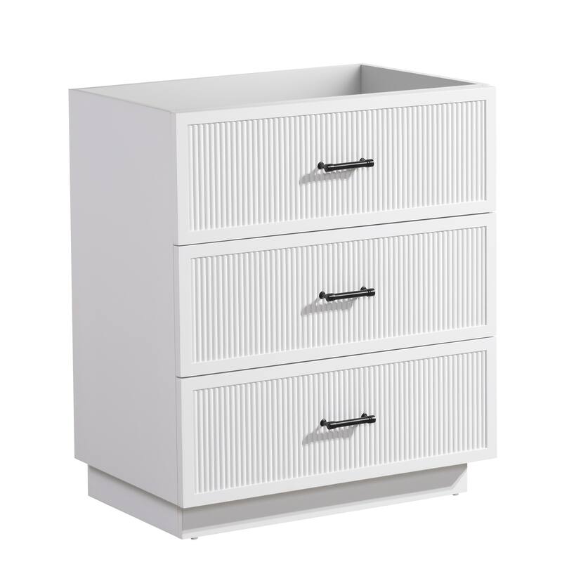 Modern Wall-Mounted Bathroom Sink Vanity, Durable MDF Board with Convenient Storage - 29in L - White