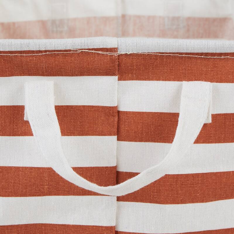 Cotton Polyester Laundry Bin Stripe Rectangle (Set of 2)