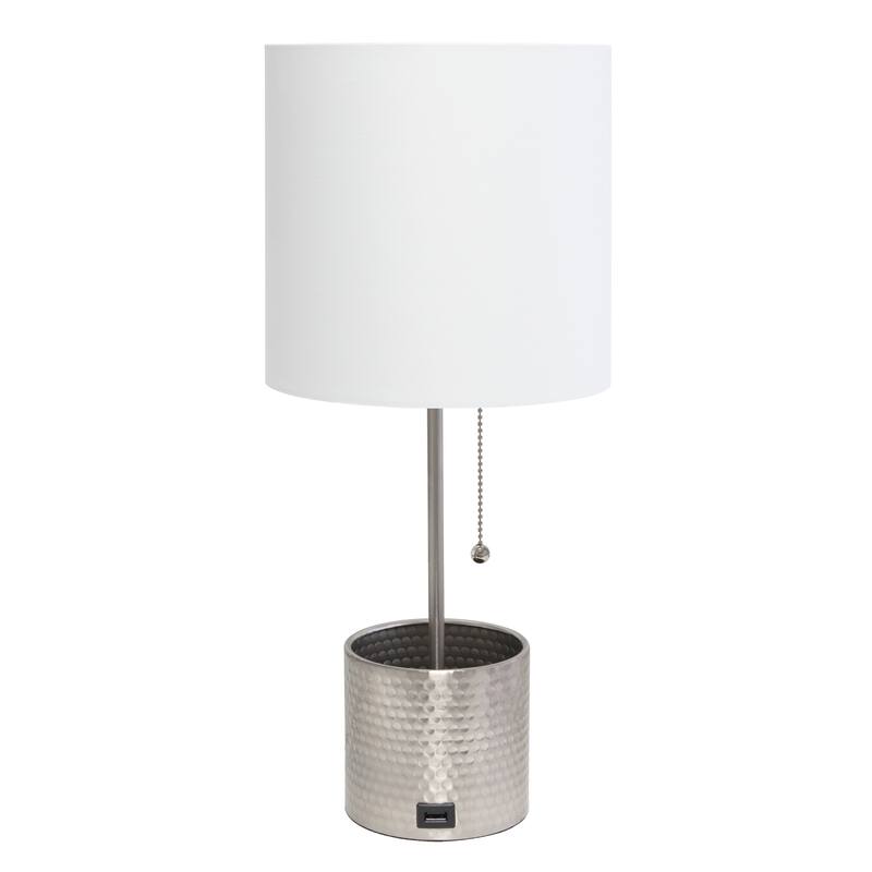 18.5" Sleek And Functional Stylish Accent Table Lamp With Usb Charging Port, For Living Room, Entryway, Office, Bedroom, Black W - BN