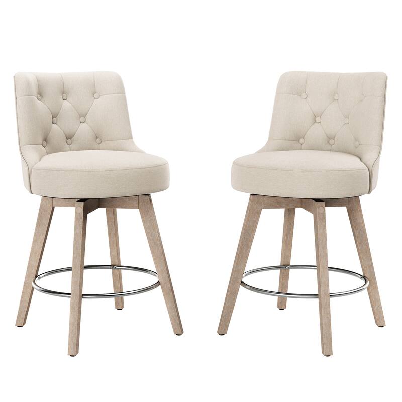 LUE BONA 26" Counter Height Bar Stools Swivel Bar stool for Kitchen Island - 26" H
