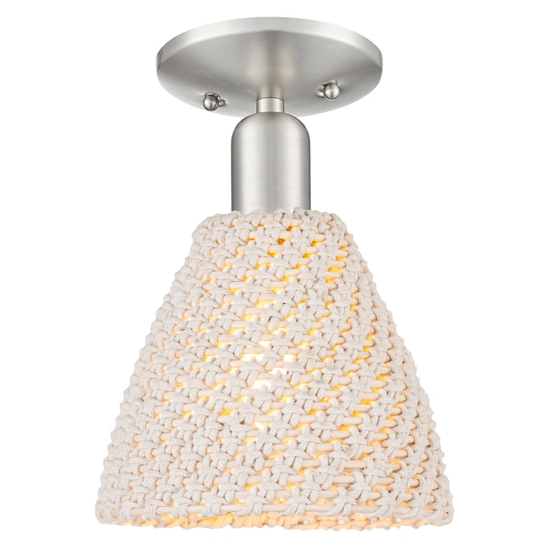 Innovations Lighting 716-1C-NBD-75-NAT Natural Ballston Dome 8" Wide - Brushed Satin Nickel