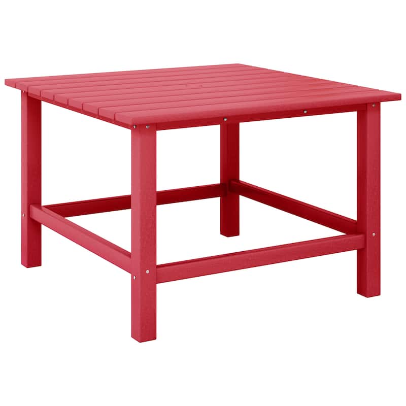 Polytrends Laguna Kids Outdoor 31" Square Poly Dining Table - Red