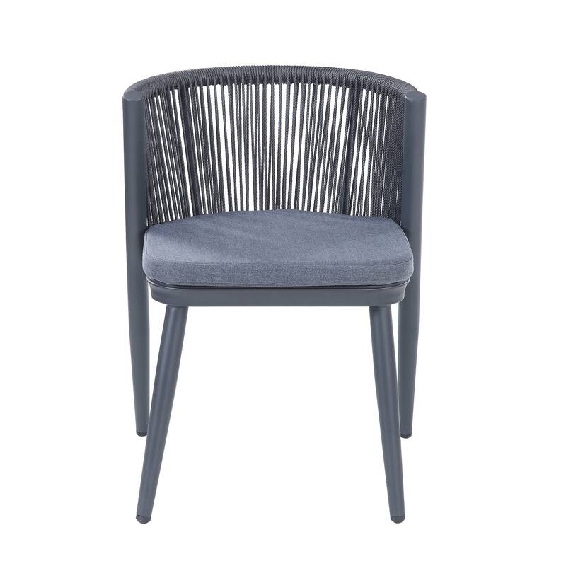 Small Space Mid-Century Modern 3-Piece Aluminum Outdoor Bistro Set by Furniture of America