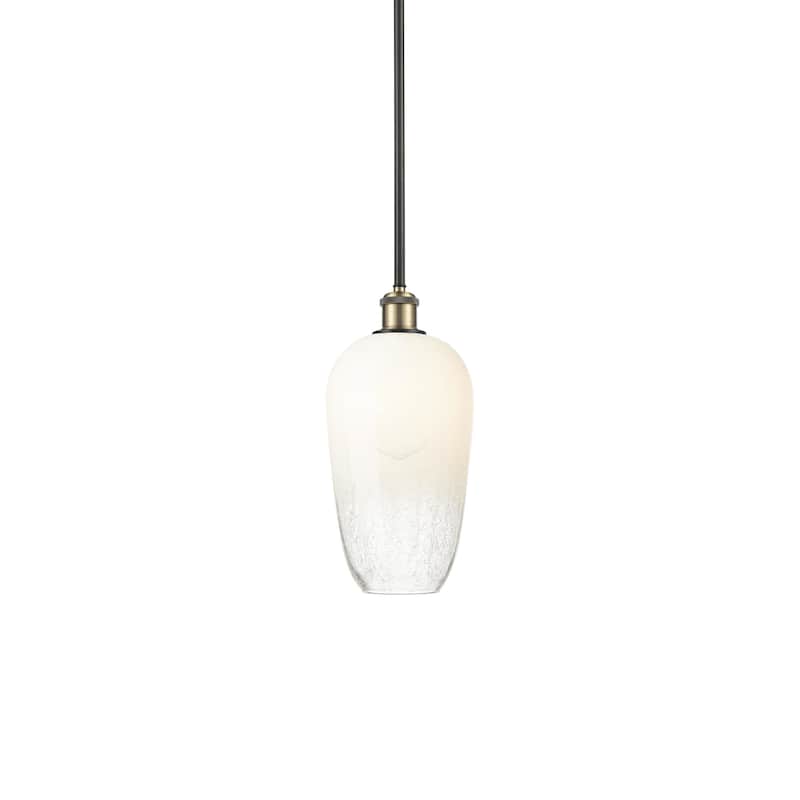Innovations Lighting 516-1S-15-7 Brookhaven Flute Pendant Brookhaven - Black Antique Brass / Opal