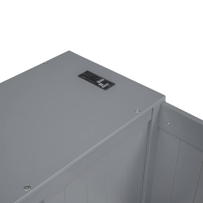 Twin Size Daybed with Storage, Trundle, and Charging Station in Gray