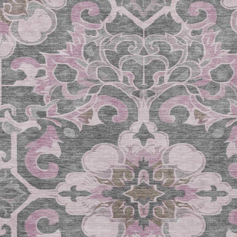 HomeRoots Damask Traditional Rectangle Outdoor Rug