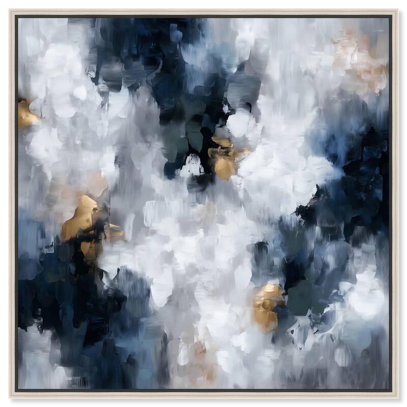 Midnight and Ivory I Canvas by Art Remedy - Silver - 20" x 20"