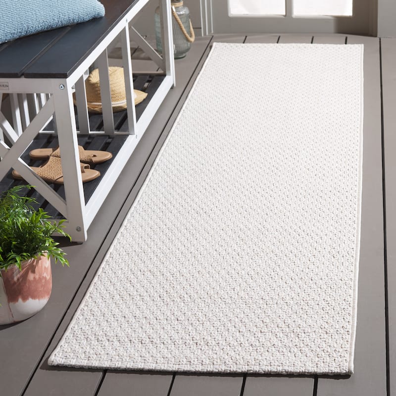 SAFAVIEH Sisal All-Weather Zhanat Transitional Indoor/Outdoor Rug - 2'2" x 9' Runner - Ivory