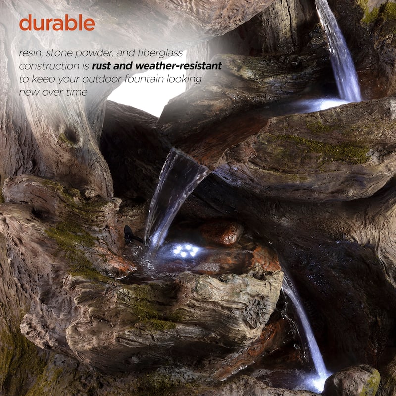 Curved Log Rainforest w/ LED light