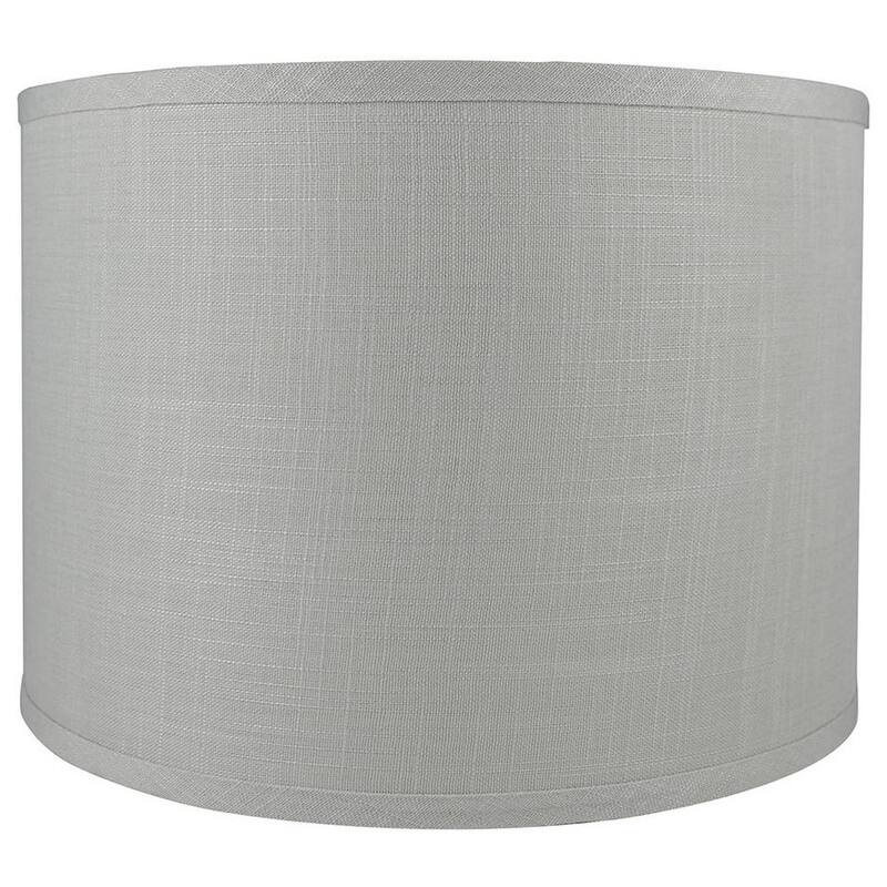 Classic Drum Smooth Linen Lamp Shade, 8" to 16" Bottom Size - 14" - Gray