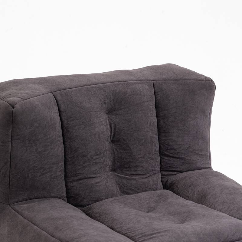 Comfortable Fluffy Bean Bag Chair with ottoman for living room