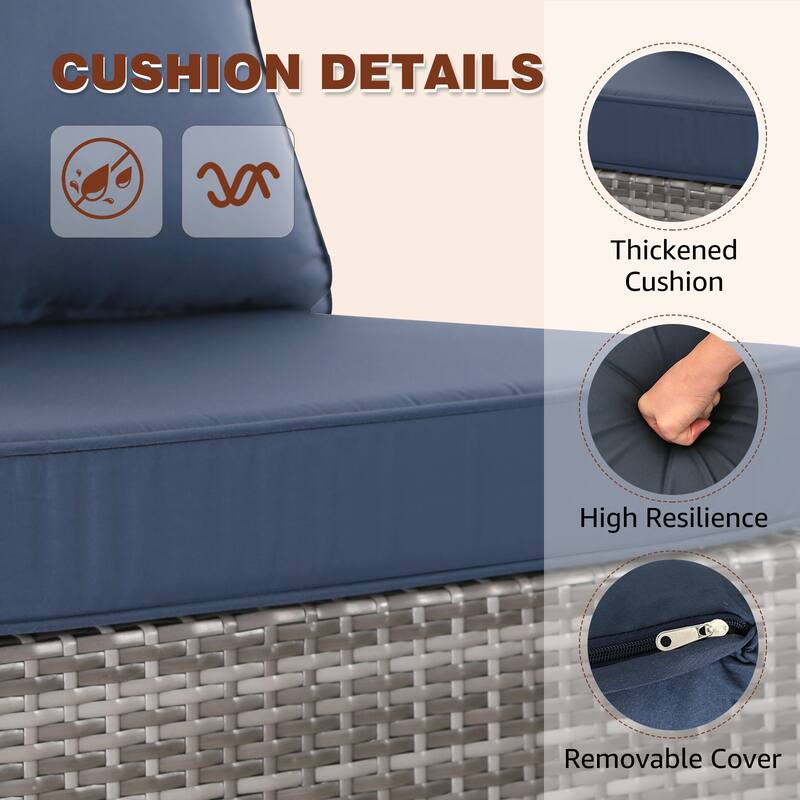 7-Piece Wicker Patio Conversation Set with Cushions