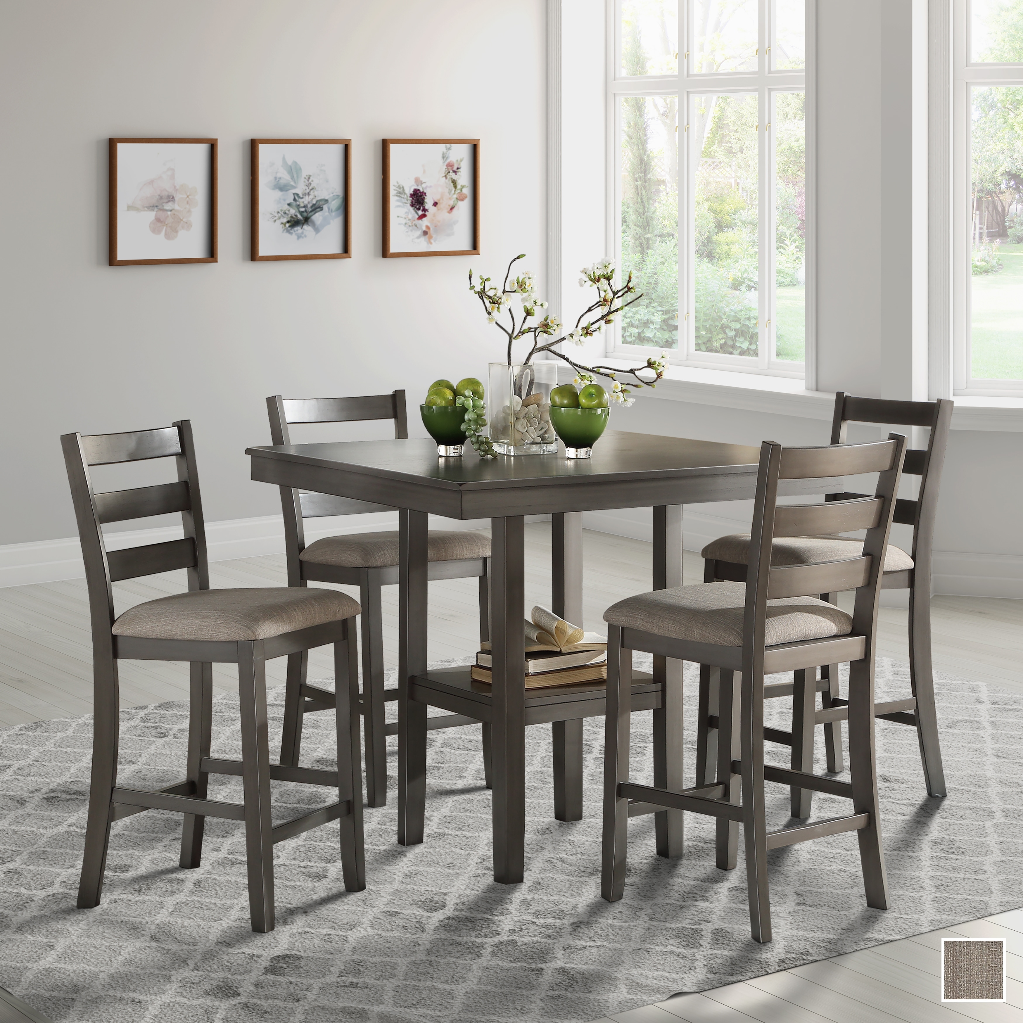 Square counter height shop dining set