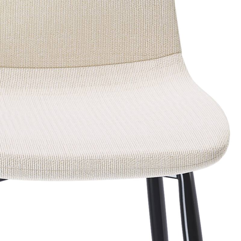 Modern Fabric Dining Chair Set of 4, Armless Side Chair with Iron Legs
