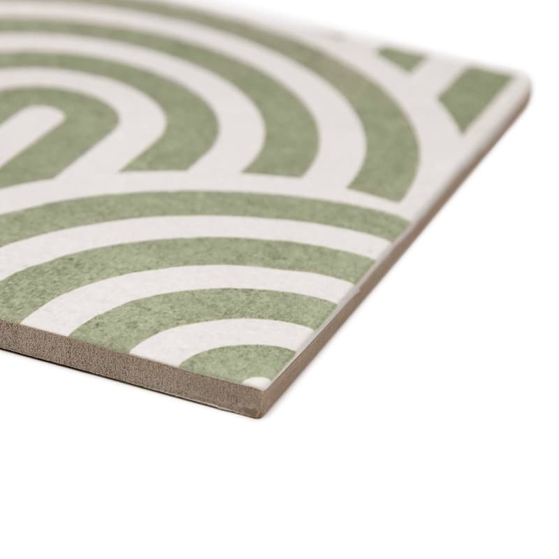Verity Waves 8x8 Matte Porcelain Encaustic Tile - Floor, Wall, Backsplash