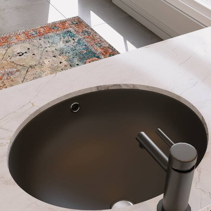 DeerValley Symmetry 18" Oval Vitreous China Undermount Bathroom Sink